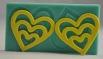 Två Hjärtan Hjärta Silikonform Pressform Love Sugarpaste Fondant