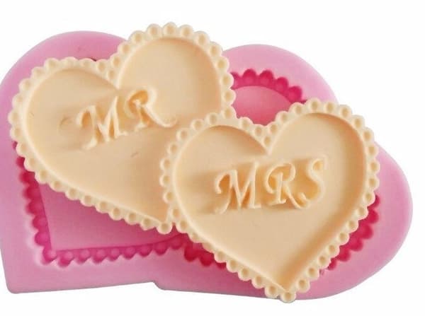 Mr &amp; Mrs Hjärta Silikonform