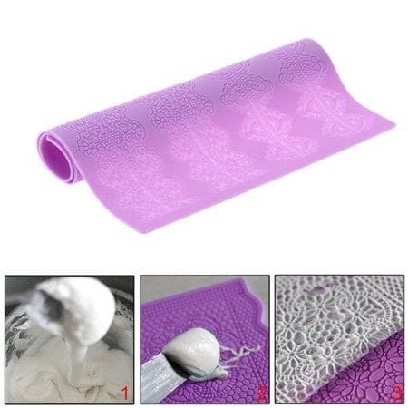 Ätbar Spets Volang Mönstermatta 4 Mönster Sugarlace Lacematta