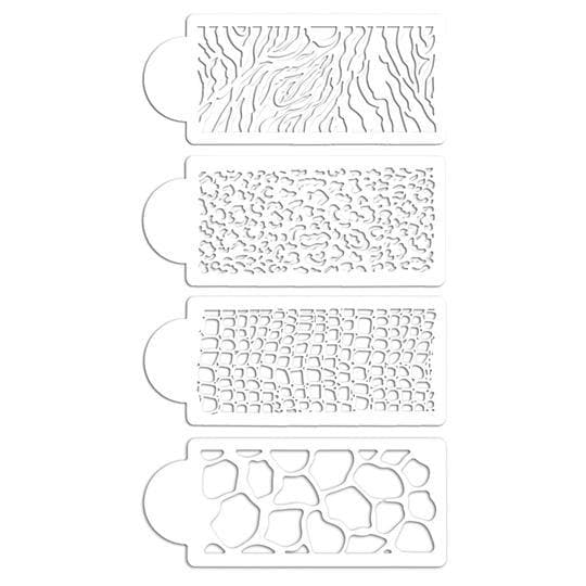 Tårtstencil Djur Mönster Schabloner 4-Pack