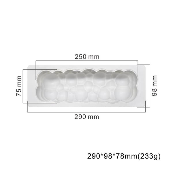 3D Bolle avlång SIlikonform  Bubble Mousseform Bubblig