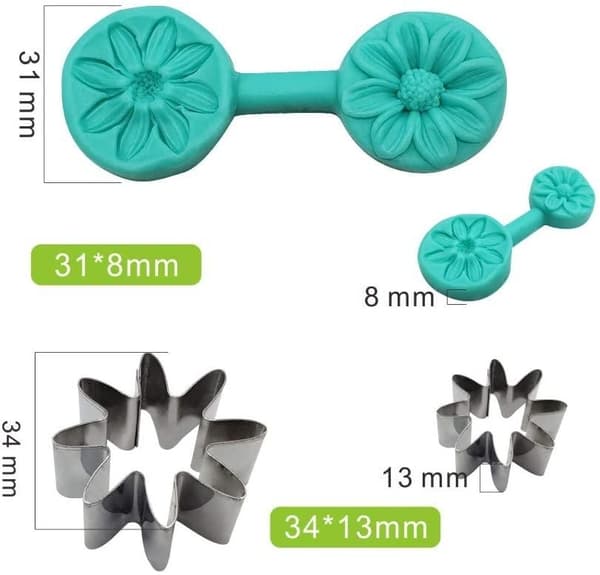 3D Dubbel Veiner med Utstickare Margarita Blomma, Tusensköna, Garbera
