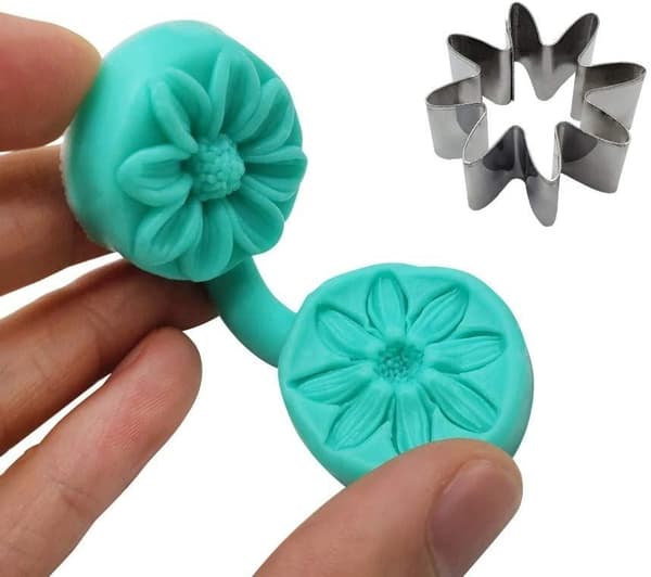 3D Dubbel Veiner med Utstickare Margarita Blomma, Tusensköna, Garbera