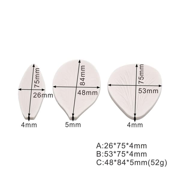 Orkidé Petal Veiner Set 3 Delar, Silikonform