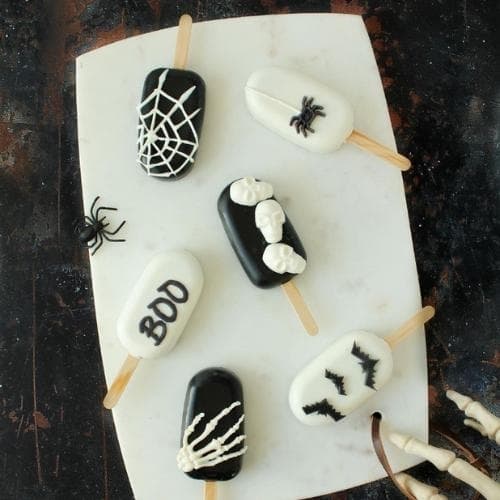 Mini Cakesicles 8st Silikonform Halloween + 50st Glasspinnar