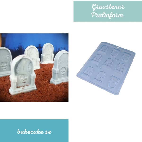 Pralinform Gravsten Begravning - Halloween - BWB 9742