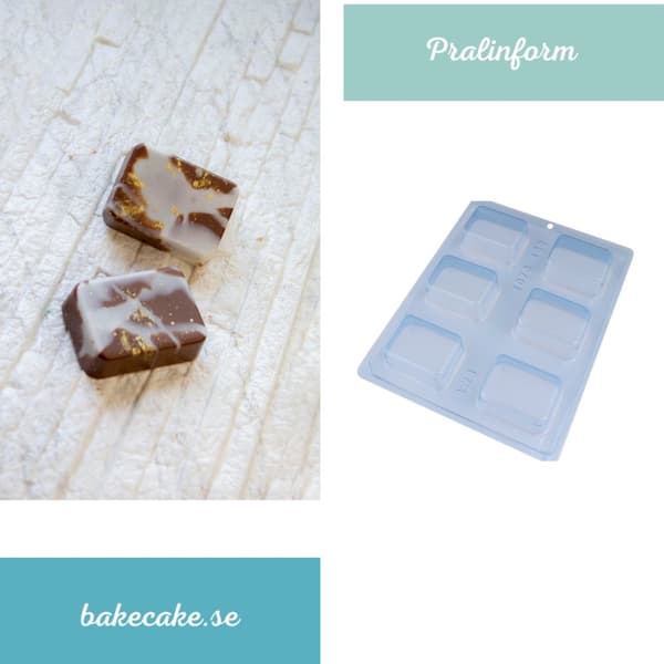 Pralinform Fyrkant - Rektangel - Chokladform - BWB 1073 - Special 3 Part Mold