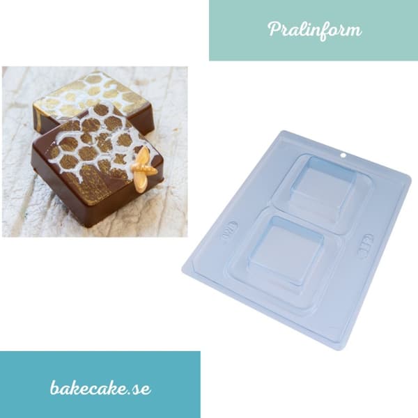 Pralinform Fyrkant Chokladform - BWB 812 - Special 3 Part Mold