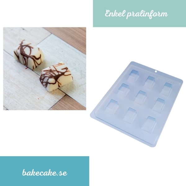 Pralinform Fyrkant - Rektangel - Chokladform - BWB 9455