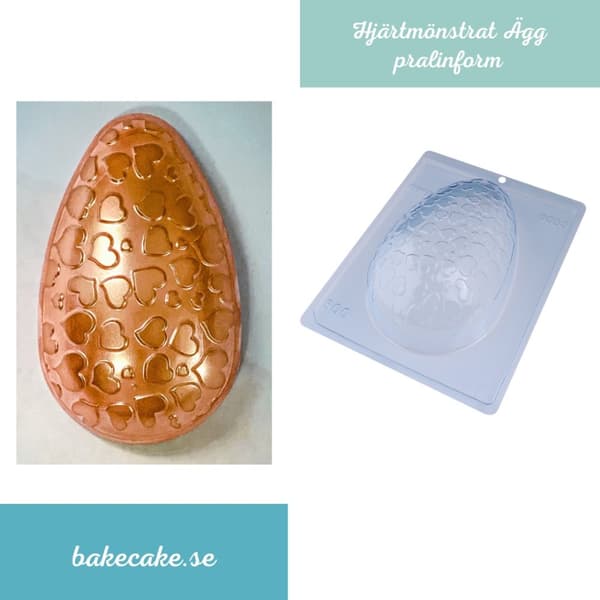 Pralinform Ägg Hjärta 500g Chokladform - BWB 9333 - Special 3 Part Mold