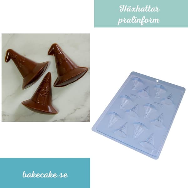 BWB Simple Mold -  9432 - Pralinform Chokladform Häxhattar Halloween