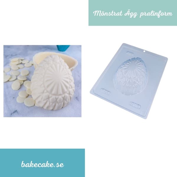 Pralinform Mönstrat Ägg 400g - BWB 805 - 3 Part Mold