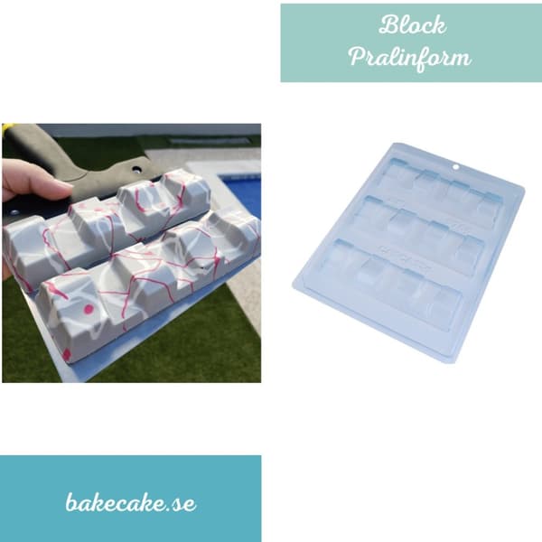 Pralinform Block Chokladform - BWB 9768 - Special 3 Part Mold
