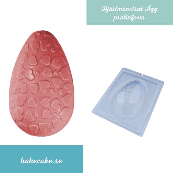 Pralinform Ägg Hjärtan 250g - Chokladform - BWB 9336 - Special 3 Part Mold