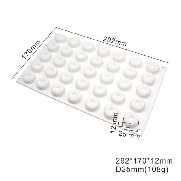 Mini Donut 35 Silikonform Chokladform Pralinform