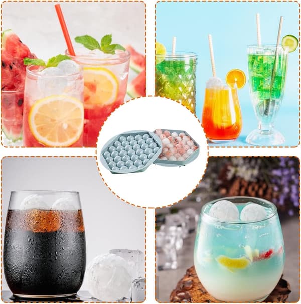 Iskubbricka med lock, babygröt, frysbehållare, 37 iskuber, iskubbrickor, iskubbricka för babygröt, fruktig iskubmaskin (blå)