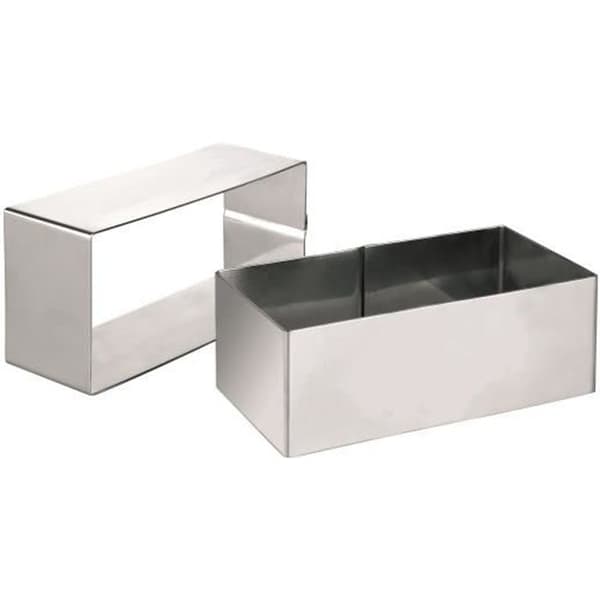 Rektangulär kakform i rostfritt stål - IBILI - Dimensioner 12 x 6 cm - Tål ugn och diskmaskin