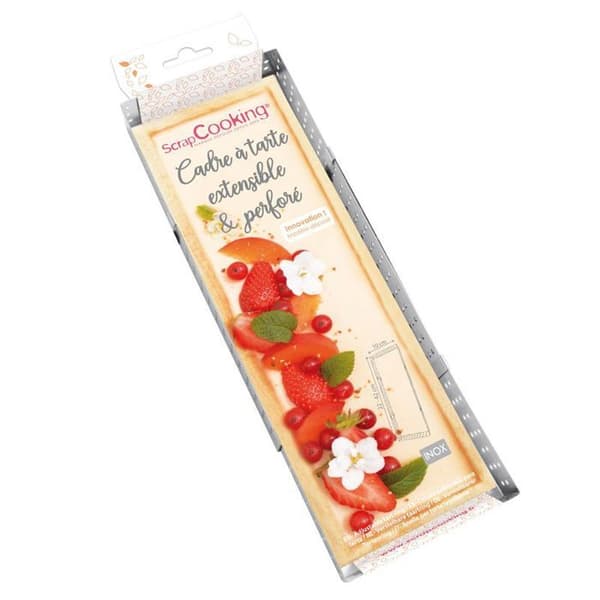 Rektangulär utdragbar tårtram i rostfritt stål 22/42 cm