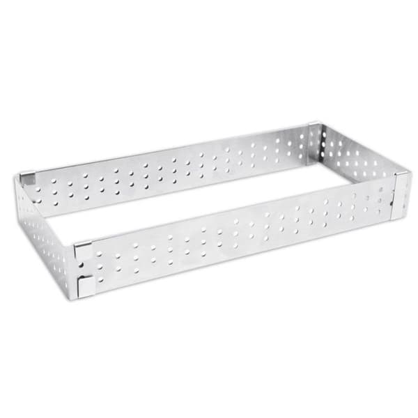 Rektangulär utdragbar tårtram i rostfritt stål 22/42 cm
