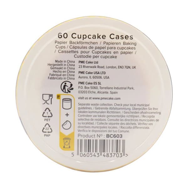 Box - Sme pappersform - BC603 - Gula muffinskartonger, 60 st