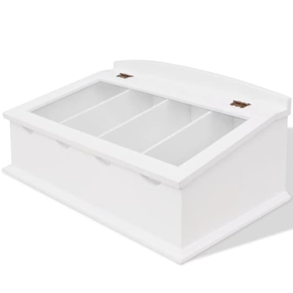 vidaXL Besticklåda MDF vit barockstil