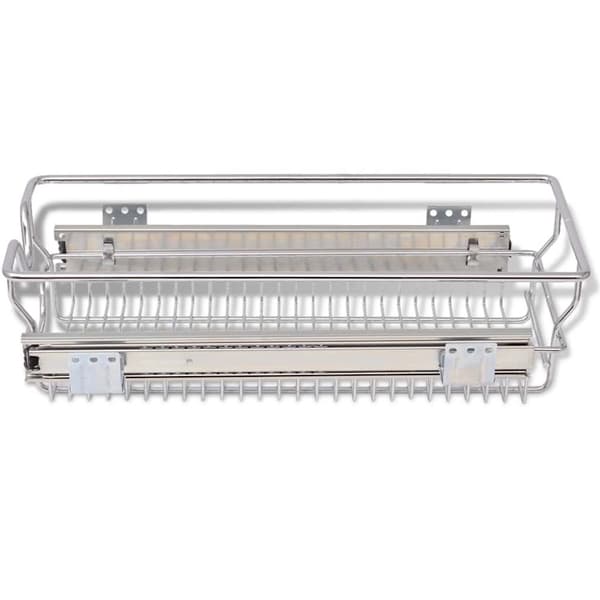 vidaXL Utdragbara trådkorgar 2 st silver 300 mm