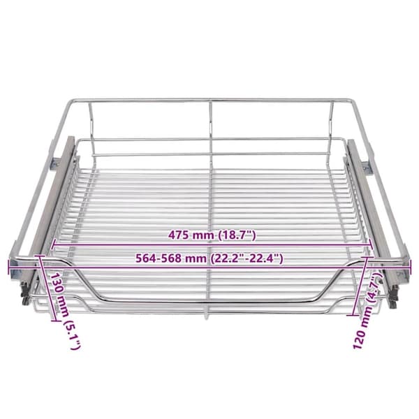 vidaXL Uttrekkbare kurvskuffer 2 stk 600 mm