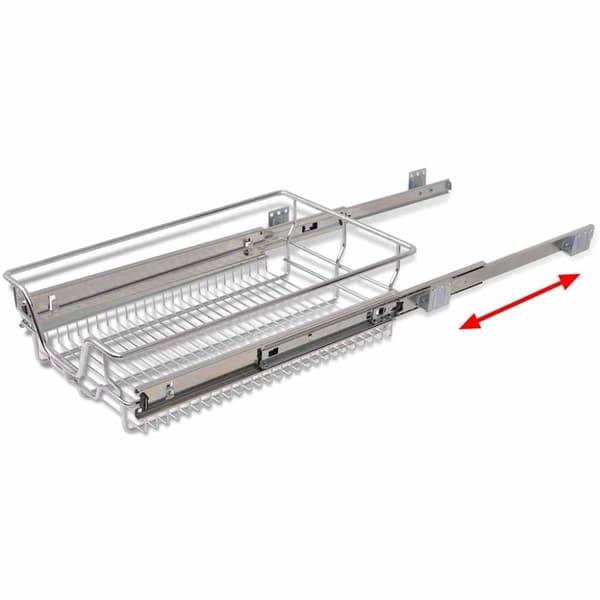 vidaXL Ulosvedettävät ritilälaatikot 2 kpl 400 mm hopea