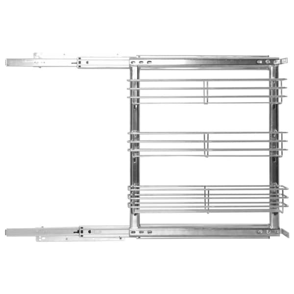 vidaXL udtrækskurv til køkkenskab tre lag 47x15,5x55,5 cm sølv