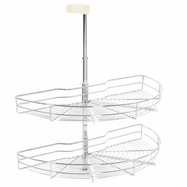 vidaXL køkkenkurv i trådnet 2 niveauer 180grader 75x38x80cm sølvfarvet