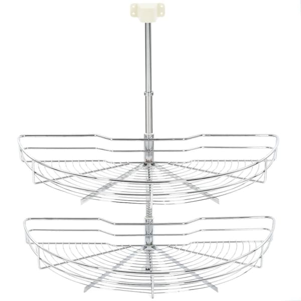 vidaXL køkkenkurv i trådnet 2 niveauer 180grader 75x38x80cm sølvfarvet