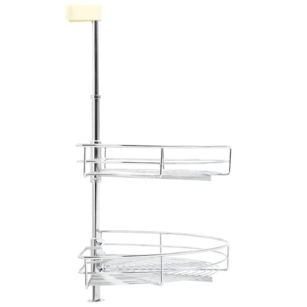 vidaXL køkkenkurv i trådnet 2 niveauer 180grader 75x38x80cm sølvfarvet