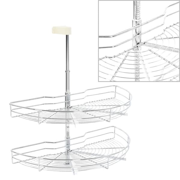 vidaXL køkkenkurv i trådnet 2 niveauer 180grader 75x38x80cm sølvfarvet