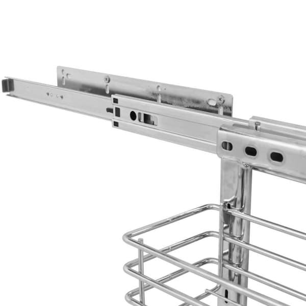 vidaXL Utdragbar inredning köksskåp 3 hyllor silver 47x15,5x55,5 cm