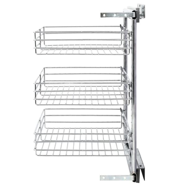 vidaXL Uttrekkbare kurvskuffer 3 etasjer 47x35x56 cm
