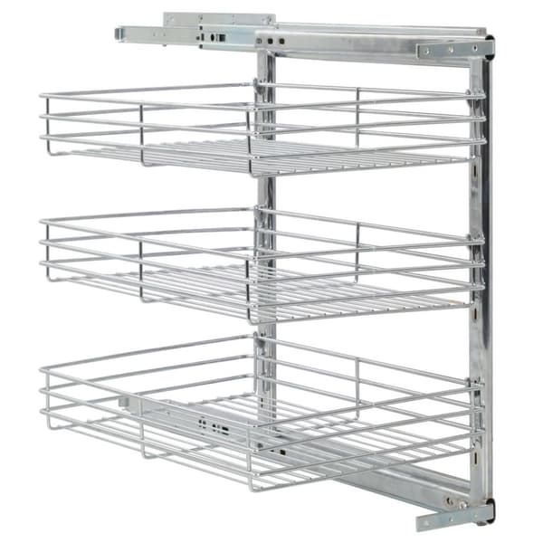 vidaXL Uttrekkbare kurvskuffer 3 etasjer 47x35x56 cm