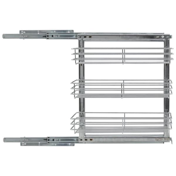 vidaXL Utdragbar inredning köksskåp 3 hyllor silver 47x25x56 cm