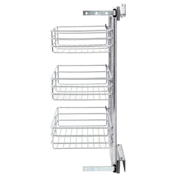 vidaXL Utdragbar inredning köksskåp 3 hyllor silver 47x25x56 cm