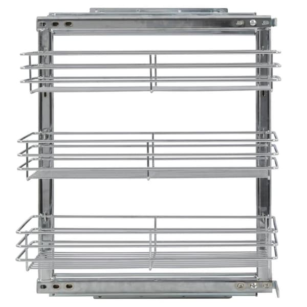 vidaXL Utdragbar inredning köksskåp 3 hyllor silver 47x25x56 cm