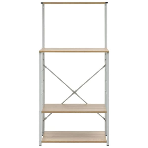 vidaXL Hylla för mikrovågsugn vit&ek 60x39,6x123 cm konstruerat trä