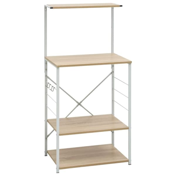 vidaXL Hylla för mikrovågsugn vit&ek 60x39,6x123 cm konstruerat trä
