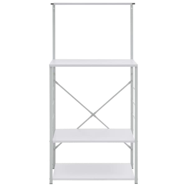 vidaXL køkkenreol til mikroovn 60x39,6x123 cm konstrueret træ hvid