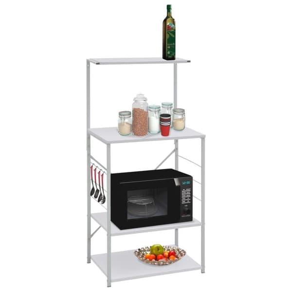vidaXL Hylla för mikrovågsugn vit 60x39,6x123 cm konstruerat trä
