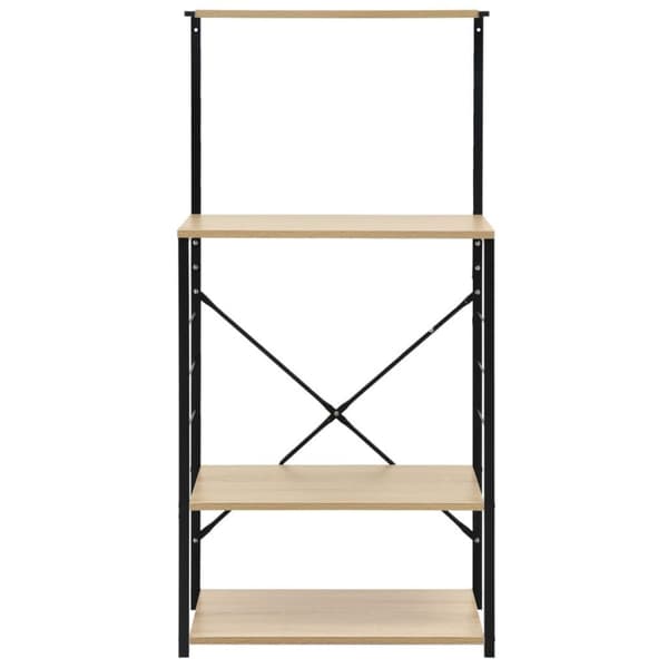 vidaXL køkkenreol til mikroovn 60x39,6x123 cm konstrueret træ sort/eg