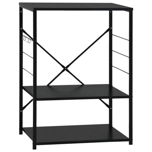 vidaXL Hylle til mikrobølgeovn svart 60x39,6x79,5 cm konstruert tre