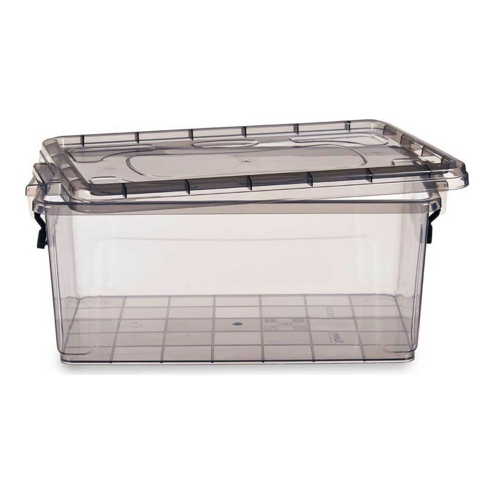 Förvaringslåda med lock Antracitgrå Plast (27,5 x 18 x 42,5 cm)