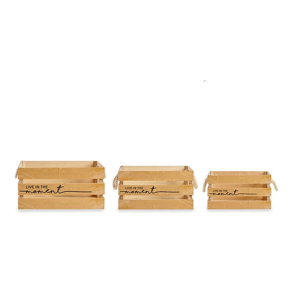 Uppsättning med Dekorativa Lådor Live Trä (3 Delar)