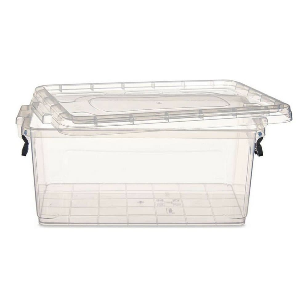Förvaringslåda med lock Transparent Plast (23,5 x 15,5 x 37 cm)