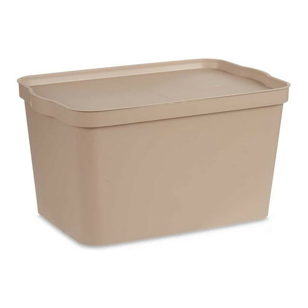 Förvaringslåda med lock Beige Plast (29,3 x 24,5 x 45 cm)