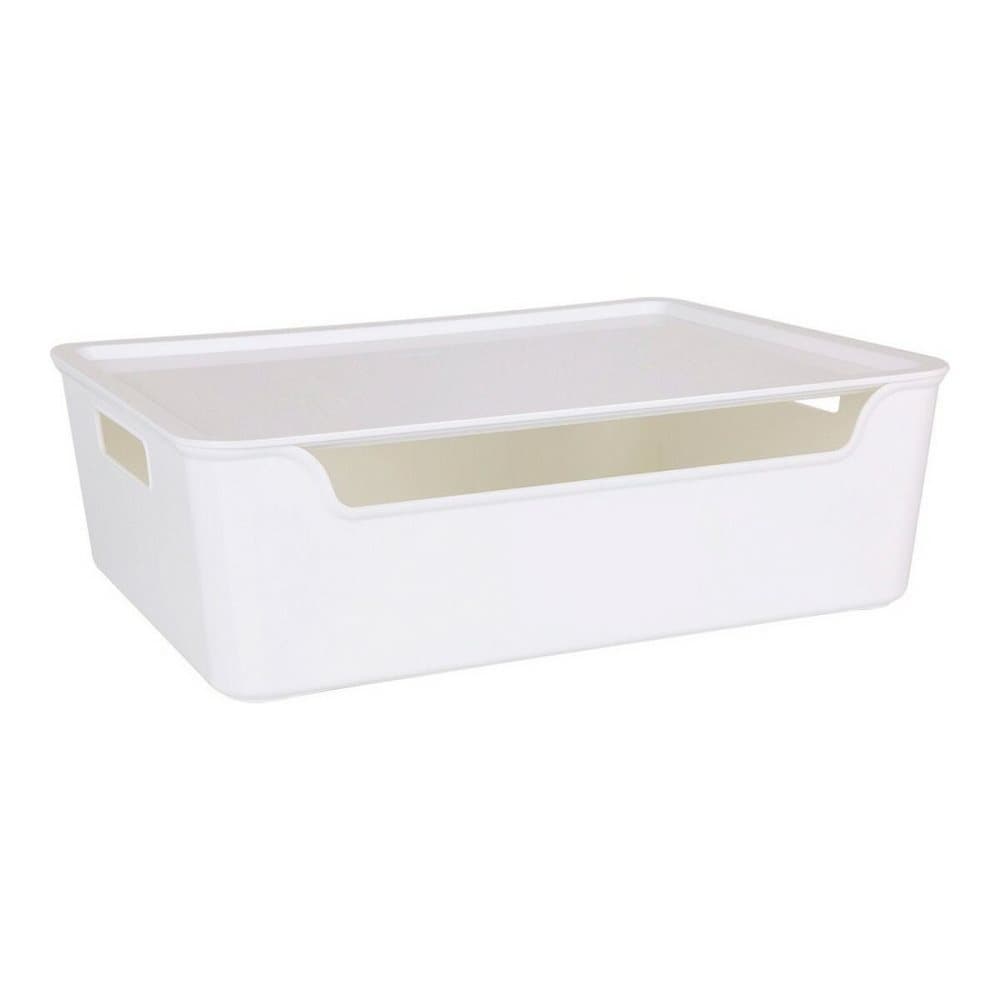 Förvaringslåda med lock Bella Vit (36 x 28 x 11 cm)